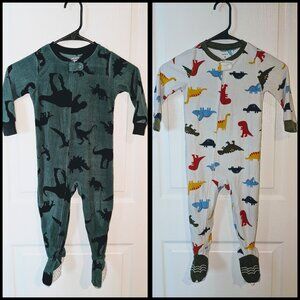 Set of 2 Carter's Dinosaur fleece footie pajamas, 24m/2T
